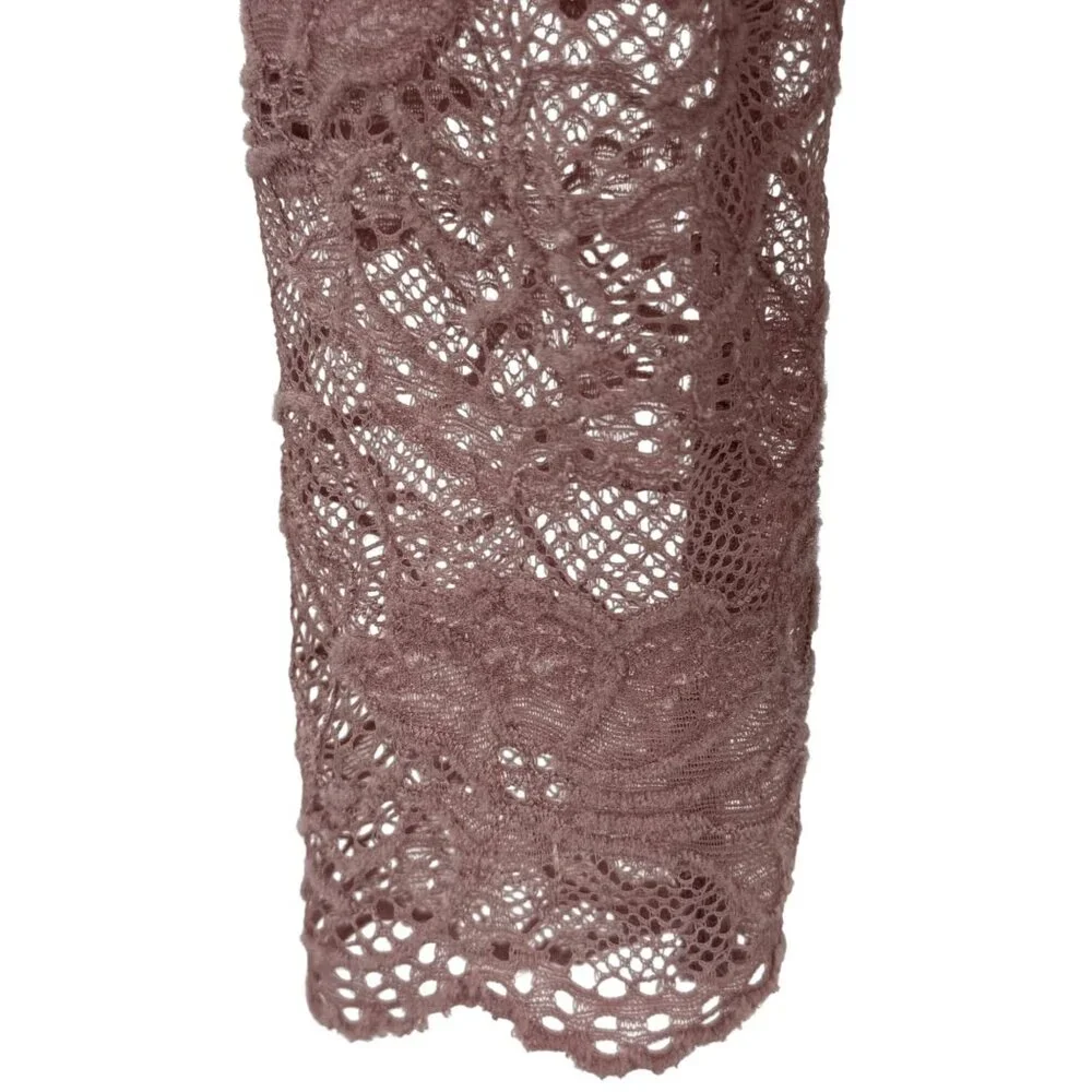 Guess Mauve Sweetheart Neck Lace Top • Coquette Fairycore Baddie Soft Girl Y2K